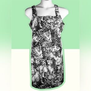Black Gray Ivory Animal Print Tiger Sleeveless